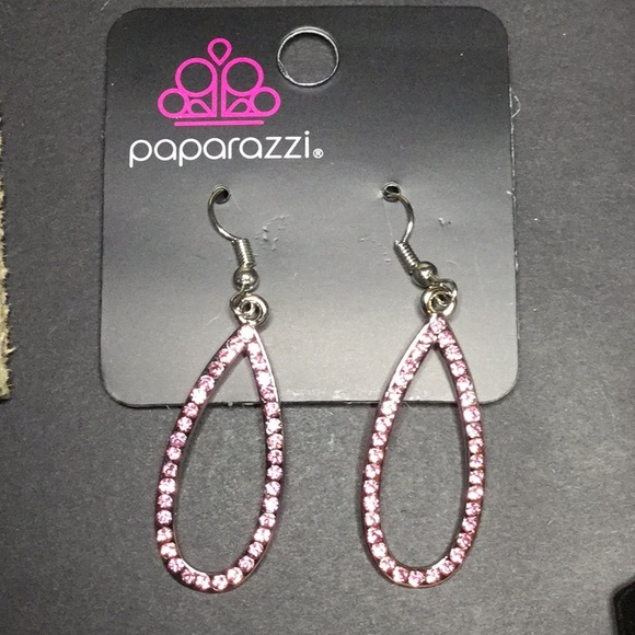 Pink Teardrop Earrings - Picture 1 of 3